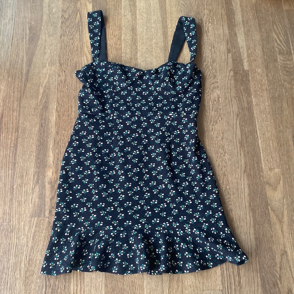 Anthropologie Black Floral Dress NWOT
